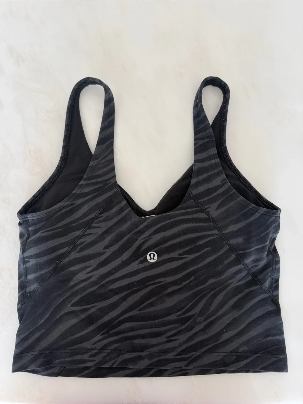 lululemon athletica Black and Gray Zebra-Print Align Tank Top Size 6